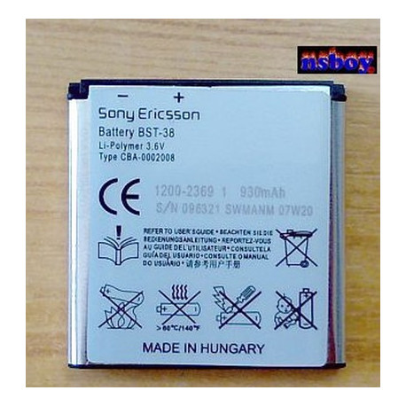 Akkumulátor, SonyEricsson F305, W902, R306, S302, W995, C510, S312, F100 Jalou, Jalou D&G, BST-38