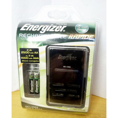 Energizer Rechargeable Rapide, + 2db 2500mAh + 2db 1000mAh akkumulátor, új állapot gyári csomagolás