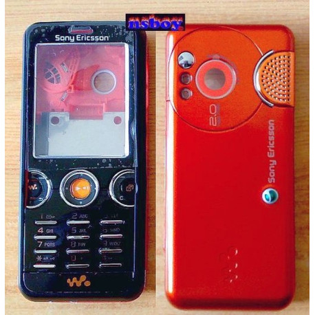 SonyEricsson W610 komplett ház, Black-GoldOrange